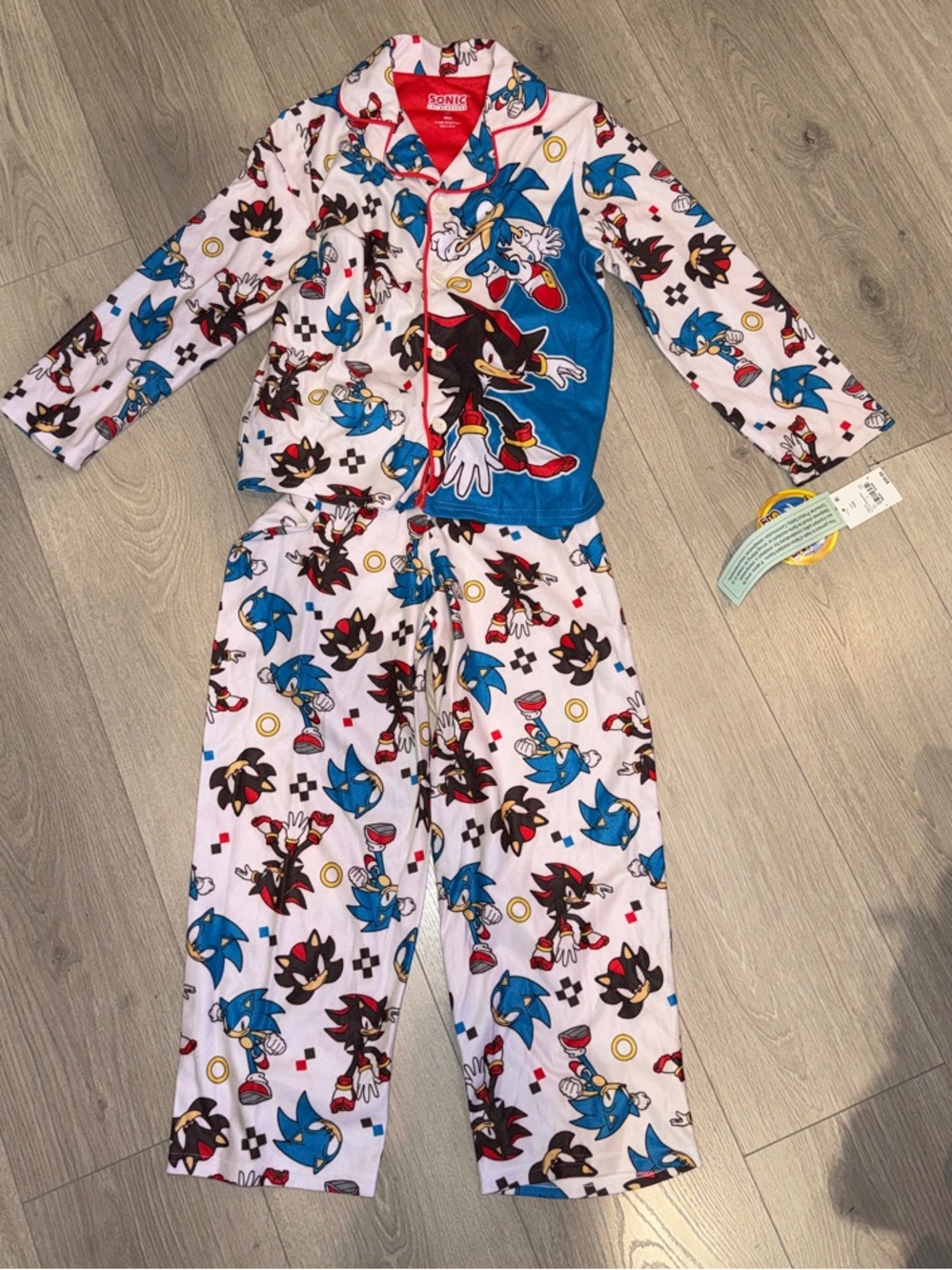 Komar Kids Sonic Pajama Set - Blue & White with Red Accents